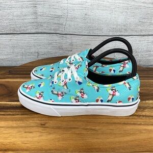 Vans Authentic Pool Vibes Aqua Sea Cats Lace Up Shoe Women’s Sneaker Size 6.5